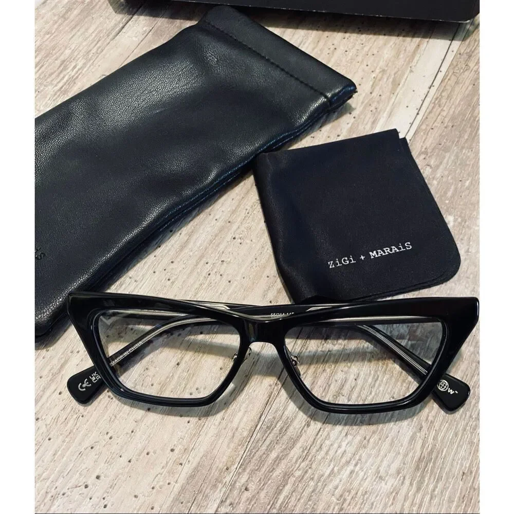 Zigi + Marais Modern Marilyn The Retro Edit Blue Light Blocking Black Eye Glasse